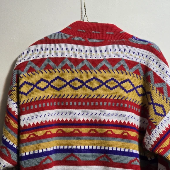 Multicolor Patterned Men's Sweater - Picture 8 of 8